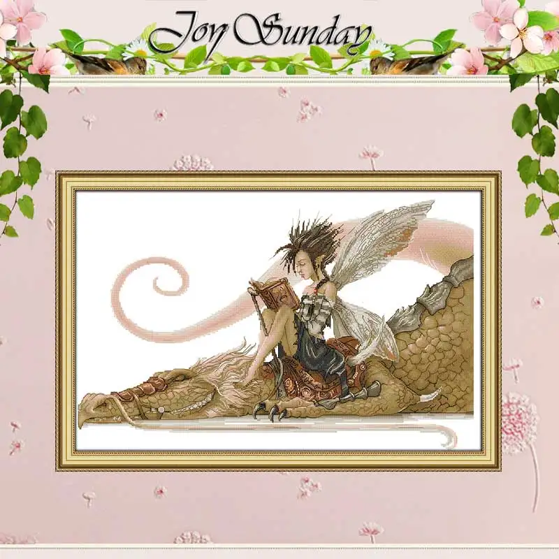 

Dragon girl pattern counted Cross Stitch 11CT 14CT Cross Stitch Set Wholesale DIY animals Cross-stitch Kit Embroidery Needlework
