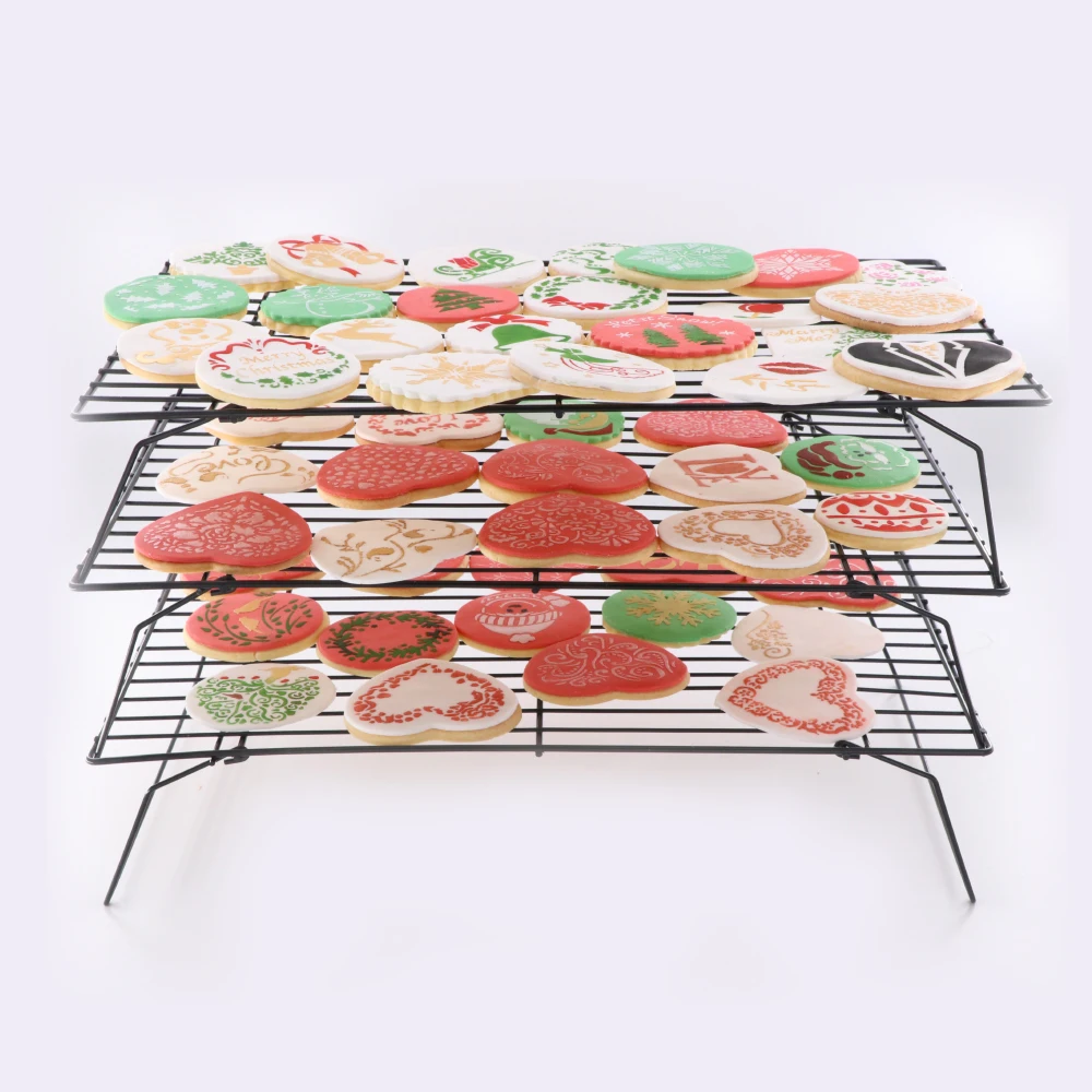 Lc Food Grade 3 Pcs 34*24cm Cake Cooling Rack Nonstick Cookie Cooling