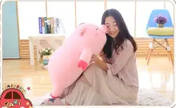 Средний плюшевый розовый поросенок подушки игрушки спать свиньи куклы подарок около 60 см