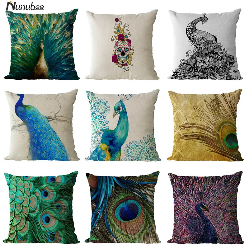 Fashion Style High Quality Home Decor Cushion Covers Decorative Peacock