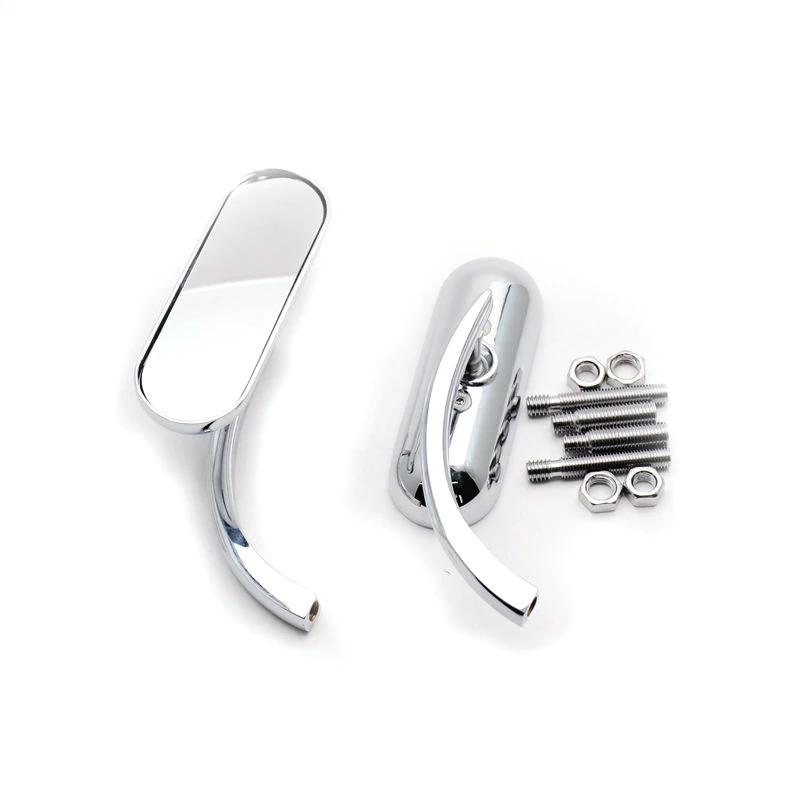 

Chrome Motorcycle Mini Oval A Pair Side Mirrors for Harley Night Train Road Glide Road King Softail