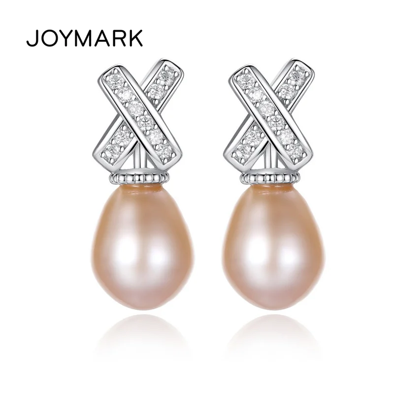 Naturale D'Acqua Dolce Della Perla Del Riso S925 Sterling Silver Alphabet X Donne Orecchini Con Perno Gioielleria Raffinata Pendientes De Perlas Jpse0