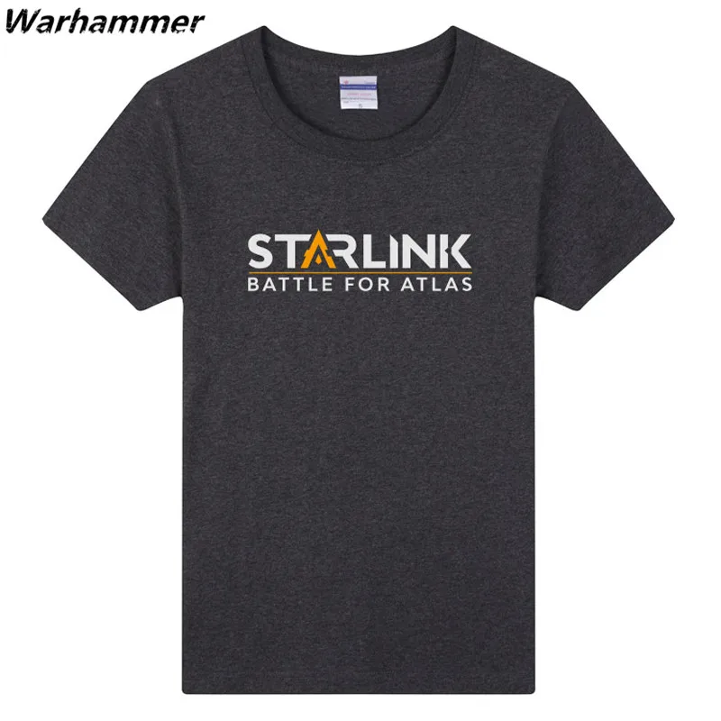 Warhammer игры Новая футболка Для мужчин стадо печатных Starlink Битва за Atlas хлопковые с