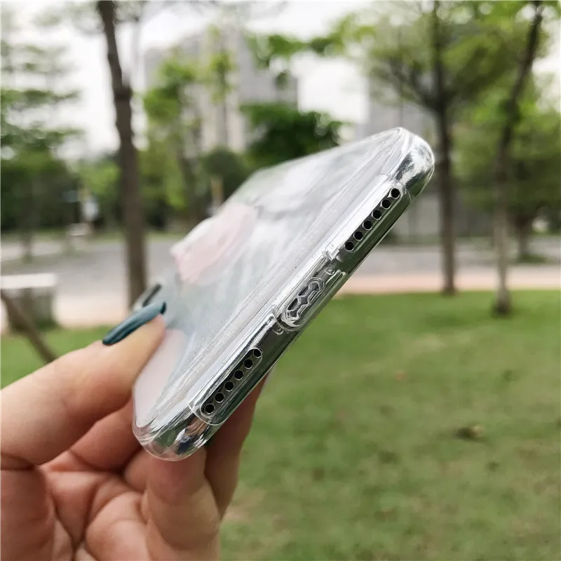 Красивый блестящий чехол для телефона iPhone XS Max XR 6 6s 7 8 Plus X Силиконовый TPU прозрачный Цветочный бутик чехол Чехлы Fundas подарок
