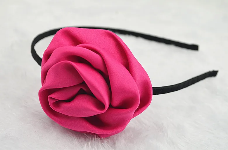 20 штук бутик милая лента роза повязки для волос с цветками сплошной Цветочный Жесткий Ободки принцессы модные аксессуары для волос для