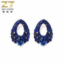 Горячая мода Brincos Oorbellen Perlas серьги для девушек Bijoux синие капли воды Кристалл серьги гвоздики для женщин Свадебные ювелирные изделия