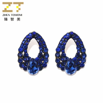 2019 mode chaude Brincos Oorbellen Perlas filles boucle d'oreille Bijoux bleu goutte d'eau cristal boucles d'oreilles pour femmes Bijoux de mariage