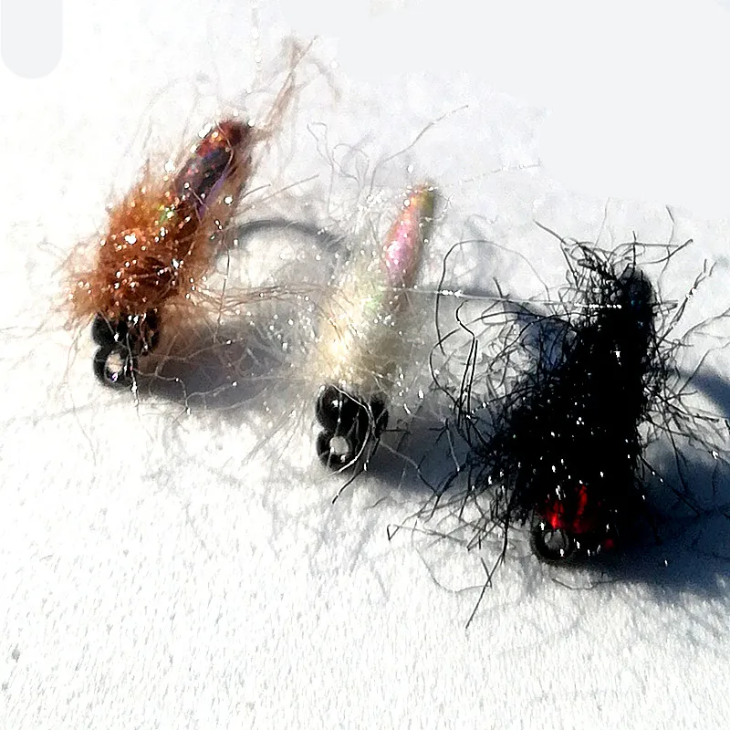 KKWEZVA 20pcs Colorful Bright Leather Wet Nymph Scud Fly Bug Worm for Trout Fishing Nymphing Artificial Insect Bait Lure