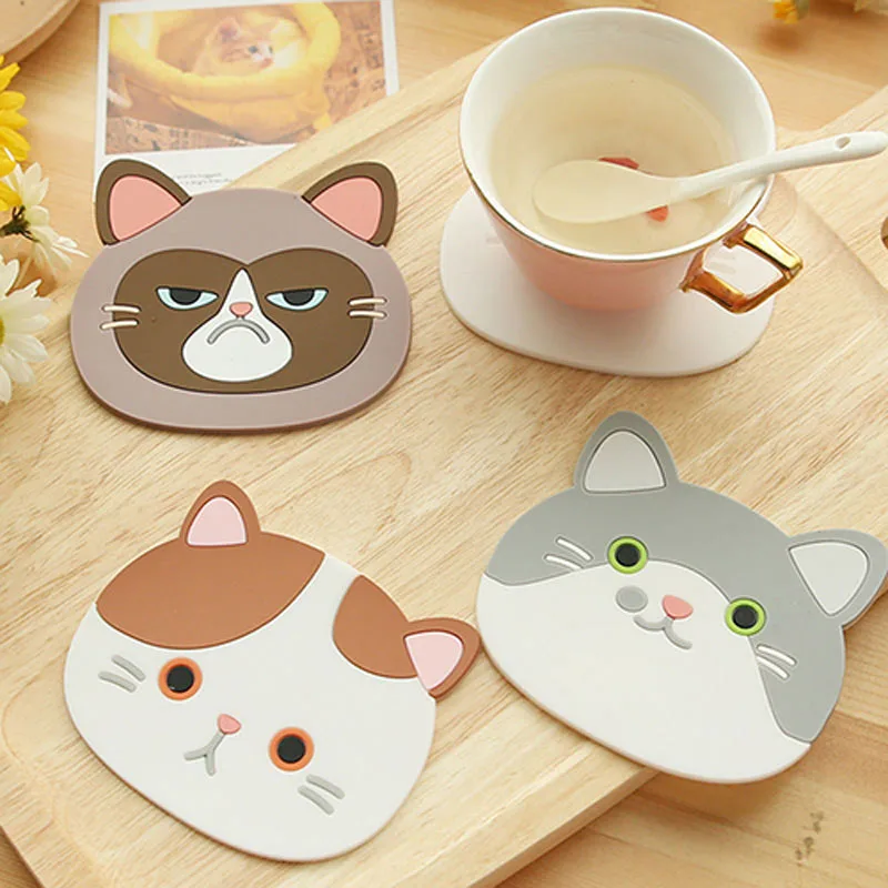 Cat-Shaped-Tea-Coaster-Cup-Holder-Mat-Coffee-Drinks-Drink-Silicon-Coaster-Pad (1)