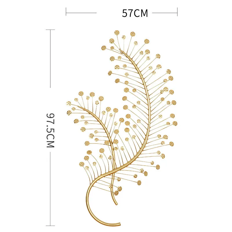 Креативная настенная Настенная роспись из кованого железа, ветви и листья, 3D украшение для гостиной, украшение для дома R1358