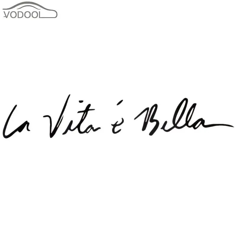 Car Sticker Life is Beautiful LA VITA E BELLA Words Letter ...
