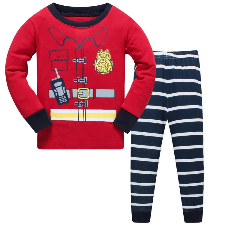 Новинка года; брендовая Пижама для маленьких мальчиков; одежда для сна с рисунком самолета; модная детская пижама с длинными рукавами из хлопка с изображением Бэтмена для мальчиков