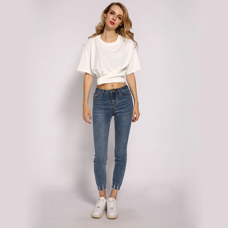 ME& SKI, джинсы для женщин, поцарапанные, рваные, узкие, высокая талия, узкие джинсы, бойфренд для женщин - Цвет: S2708