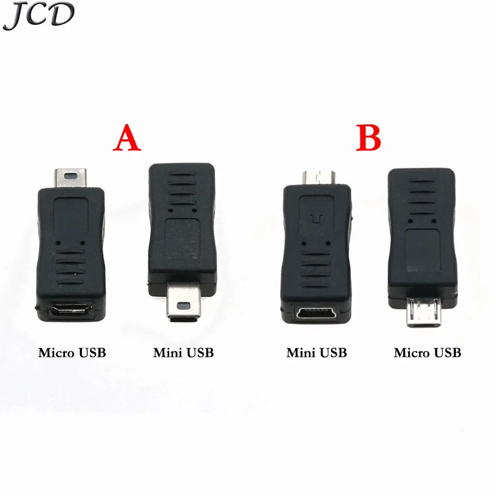

JCD Universal Micro USB Female to Mini USB Male Adapter Charger Converter Adaptor for Mobile Phones MP3 Black
