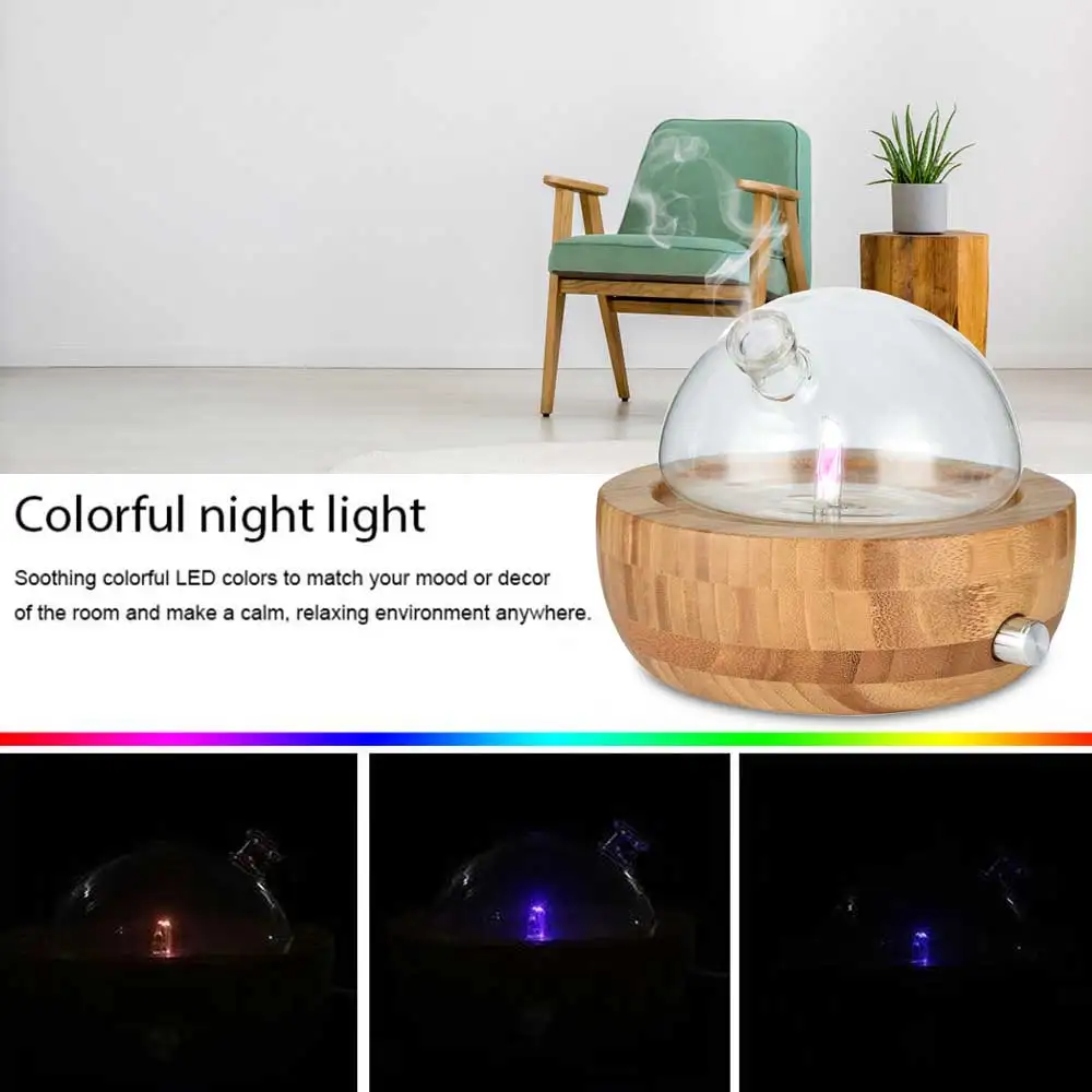 Goedkoop Bamboe Glas Essentiële Olie Vernevelaar Aromatherapie Diffuser Luchtbevochtiger Low Noise Mist Controle Timer Luchtbevochtigers voor Thuis