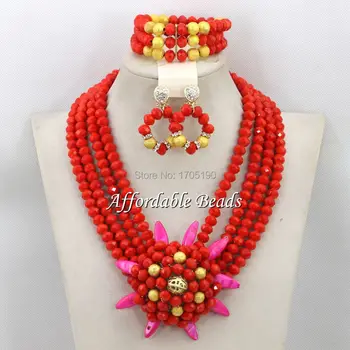 

Red Nigeria Beads Hot Sale Nigerian Wedding Beads Hot Item ABC030
