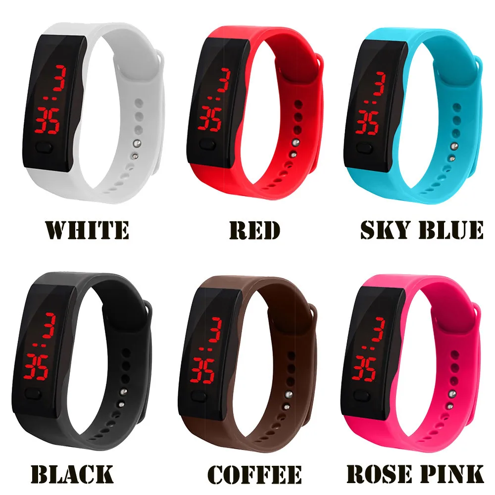 

LED Digital Display Bracelet Watch Children's Students Silica Gel Sports Watch Children Electronic LED Digital Watches reloj NEW
