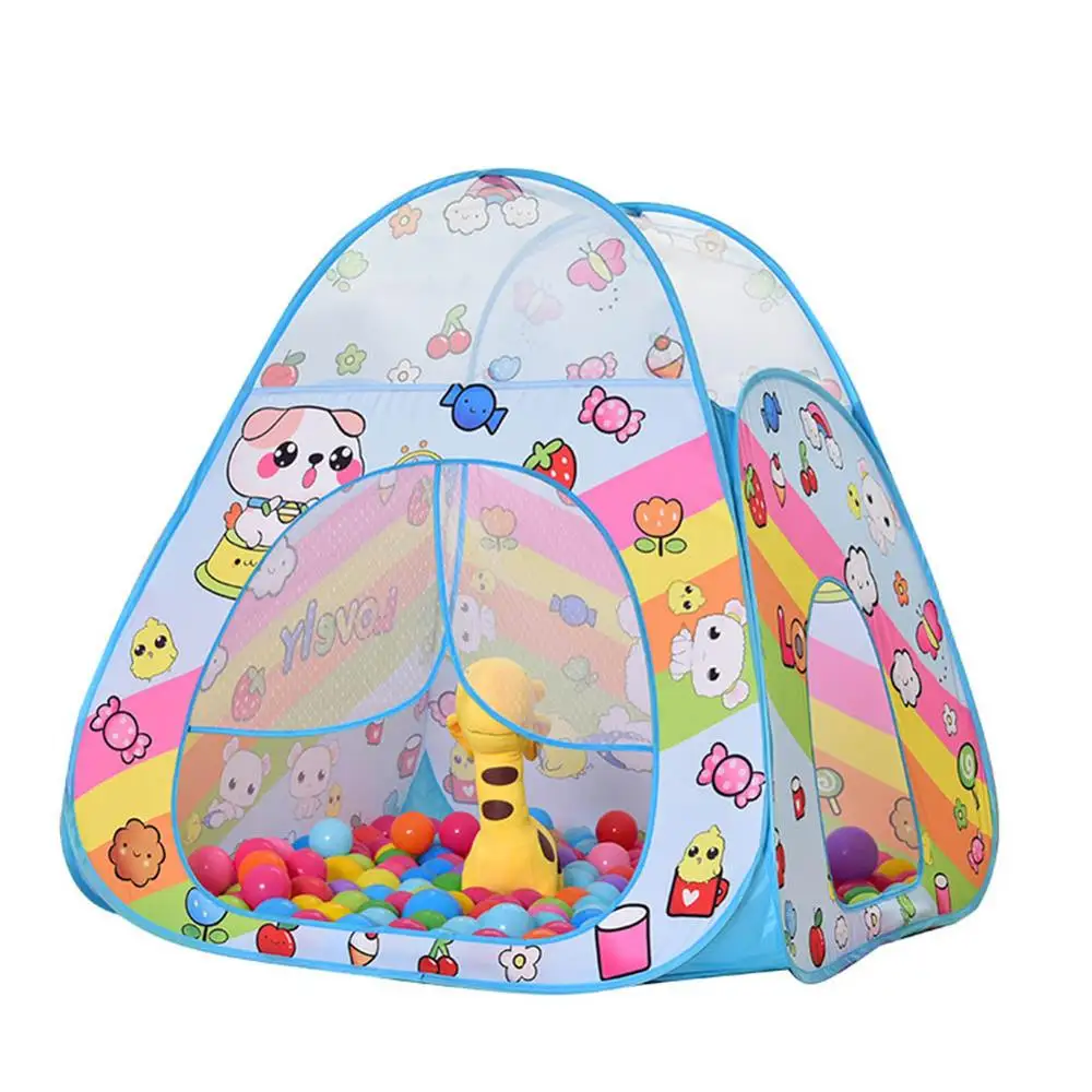 4 шт. детская палатка для помещений и улицы, детский игровой домик с океанским шариком, детский туннель из труб для ползания, игрушка, складная надувная палатка - Color: 04