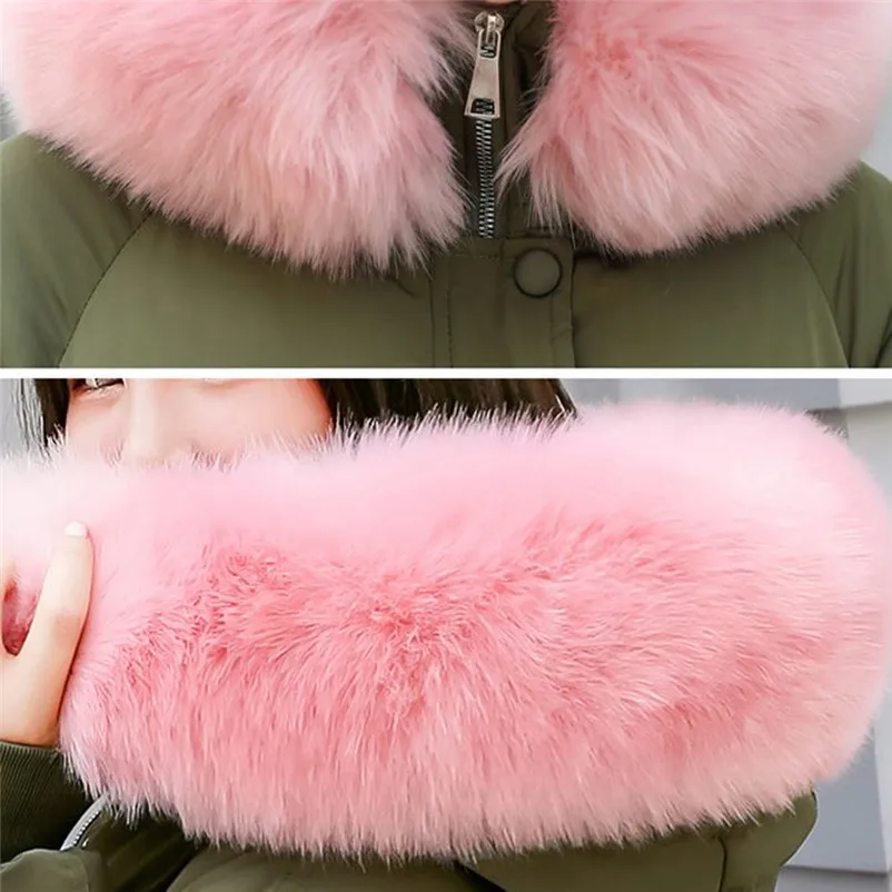 Fashion coats and jackets women winter ladies coats Winter Warm Coat Faux Fur Hooded Thick Slim Jacket Long Overcoat O15#N (9)