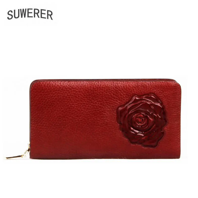 

SUWERER2018 high-quality fashion luxury brand Chinese long wallet leather bag counter genuine, women's well-known brand
