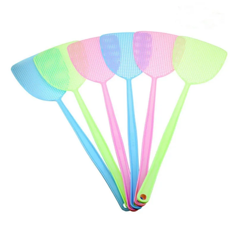 [3] 6 Pcs Fly Swatter Manual Swat Pest Control Plastic with Long Handle
