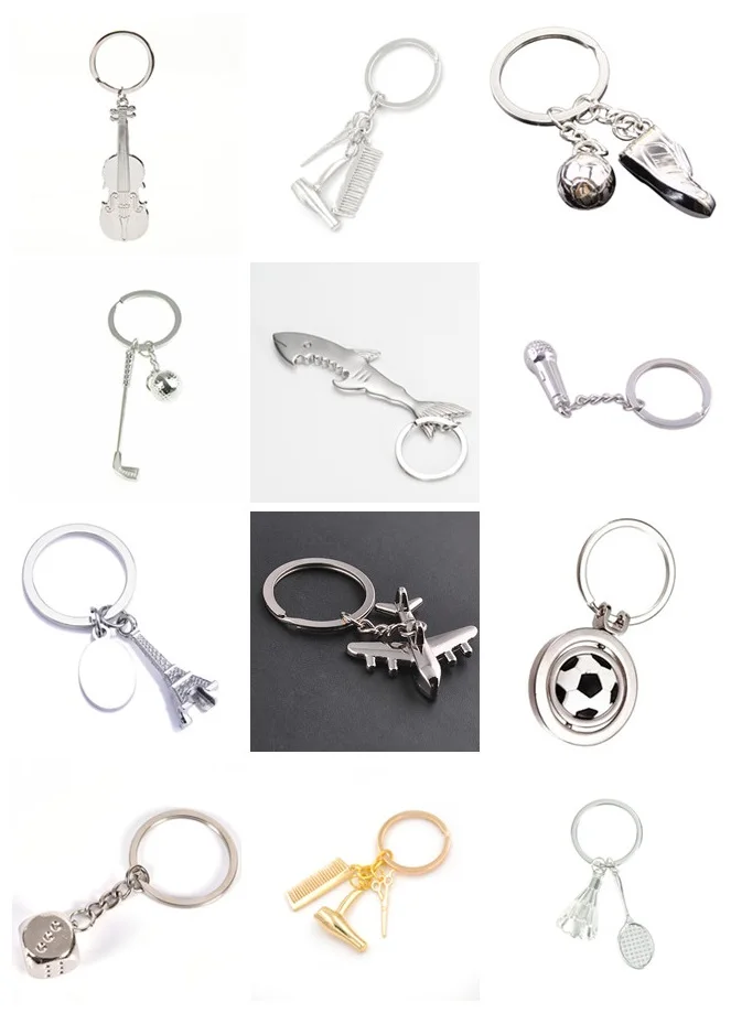 Special Style Pendants Keychain Ball/Hair Dryer/Plane/Microphone/Cup Shape Key Ring Jewelry Gift