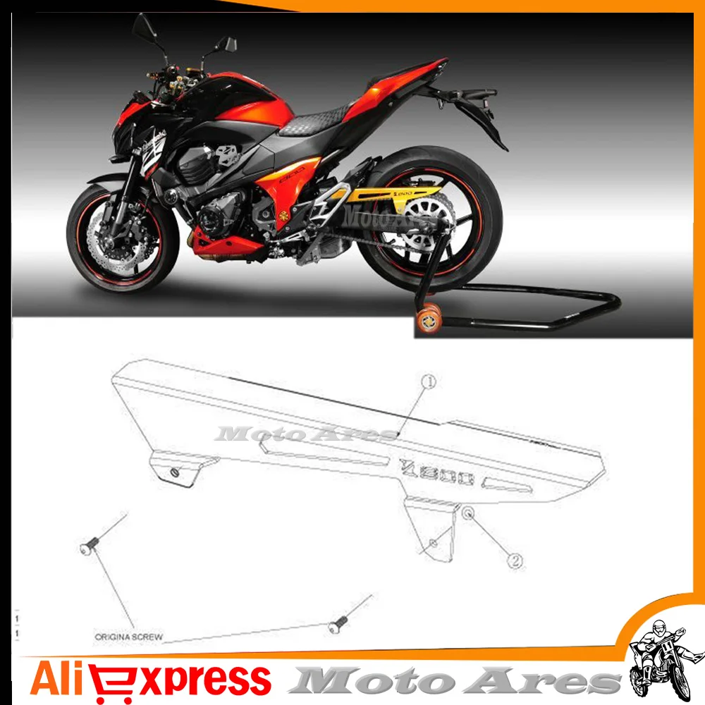 

For KAWASAKI Z800 Z 800 ZR800A Z800E 2013-2015 Motorcycle Accessories CNC Aluminium Rear Chain Guard Cover Protector Red