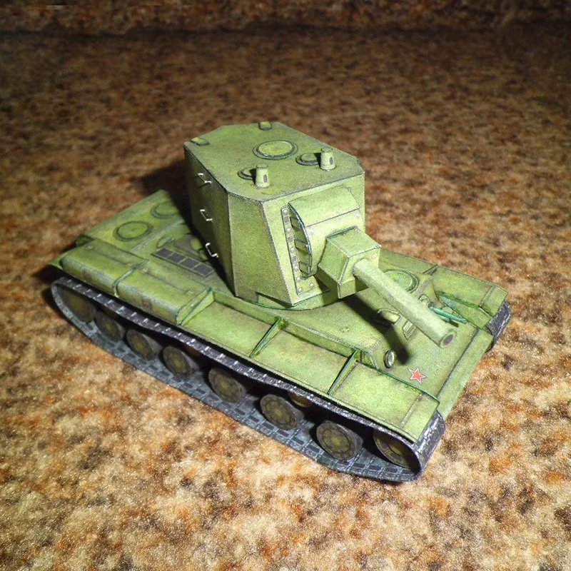 

3D Paper Model Soviet KV-2 Heavy Tank 1:35 Tank World Kv2 152 Divine Two Sets of Turret Military Collection Gifts Children Toys
