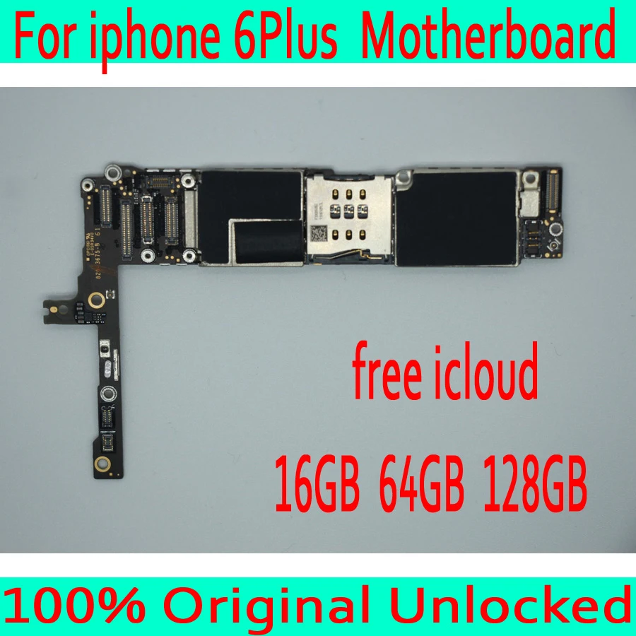 

Free iCloud for iphone 6 Plus Motherboard without Touch ID,100% Original unlocked for iphone 6 Plus Mainboard,16GB / 64GB /128GB