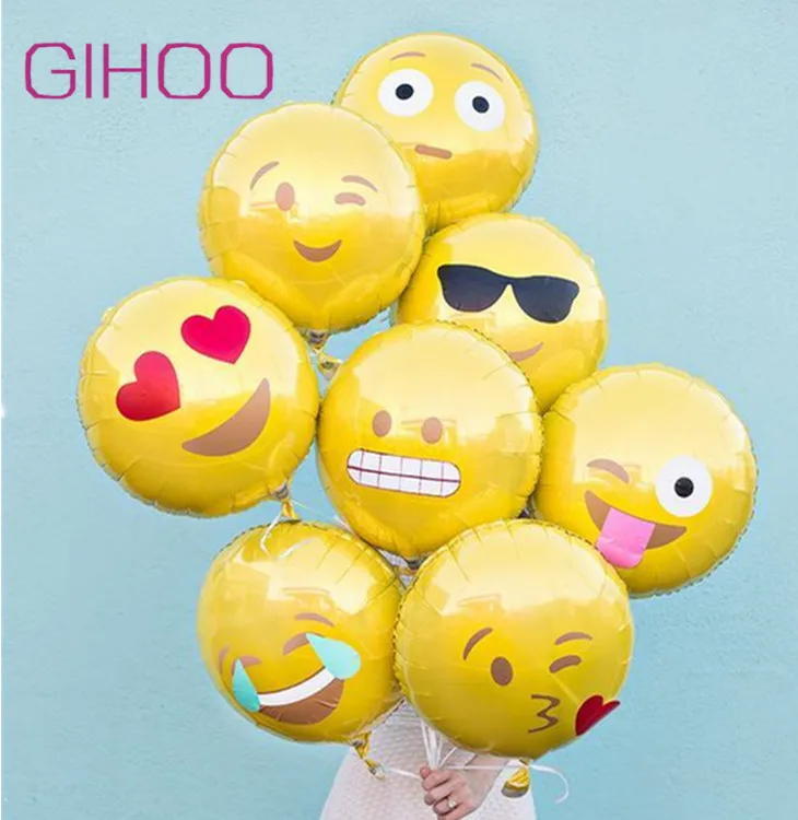 

8PCS/lot 18 inch Emoji Foil Balloons Smile Cry Heart Expression Wedding Birthday Party Decor Balloon Child Gifts Globos Supplies