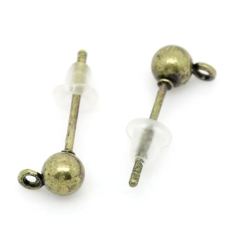 Серьги DoreenBeads из металлического сплава круглые античные бронзовые 16 мм (5/8 дюйма) x