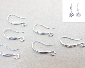 

Free 50pcs Fast Shipping Making Beads Jewelry Accessories Findings 925 Sterling Silver Hook Earring Pinch Smooth Ear Wires Women