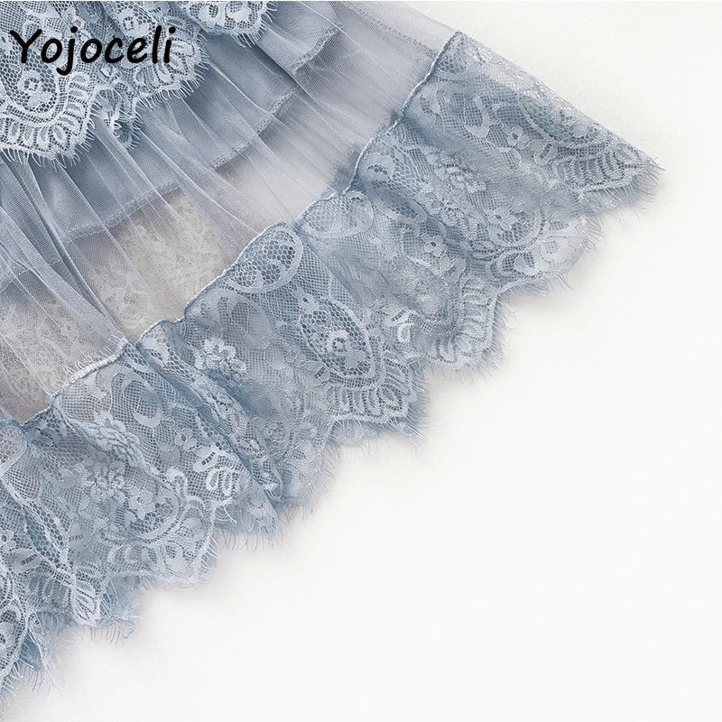 Yojoceli/2019 Летняя Сексуальная кружевная юбка в стиле пэчворк большой маятник