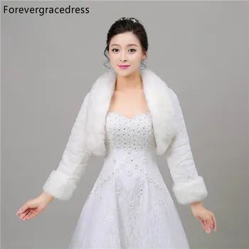 

Forevergracedress 2018 Winter Long Sleeves Faux Fur Wedding Wrap Bolero Jackets Bridal Coat Cape Cloak Shawls Scarves In Stock