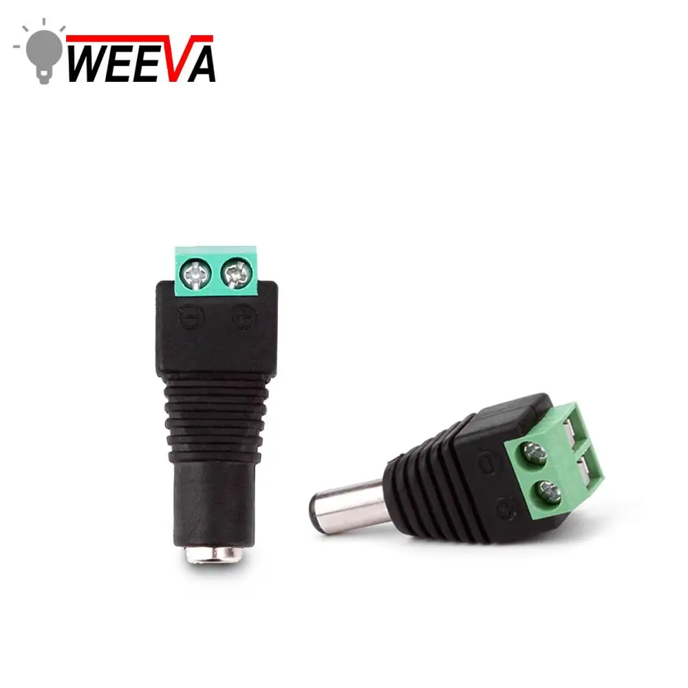 

LED Strip Adapter Connector 5Pcs Female Male DC Power Plug Adapter Free Welding for 5050 3528 5060 LED Strip and CCTV Cameras