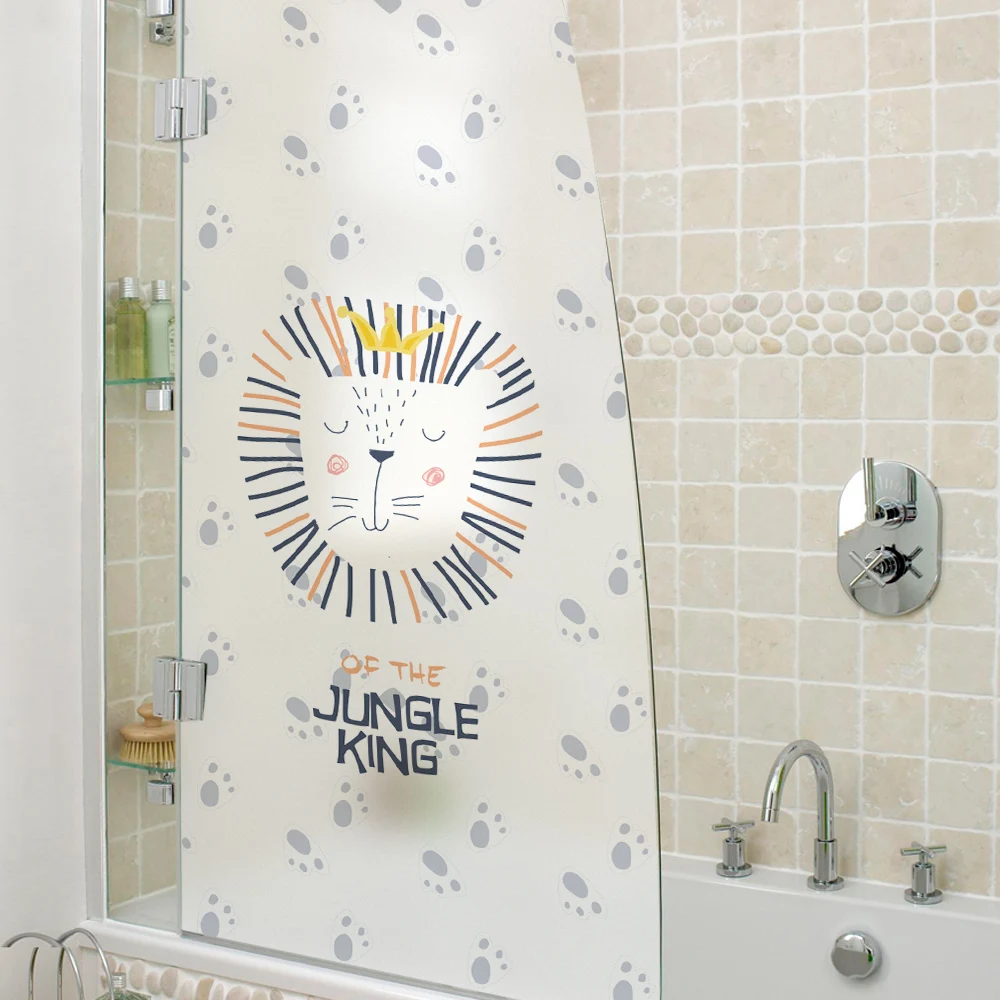 

Free Customized Stained Static Cling Window Film Frosted Privacy Glass Sticker Home Decor Digital print BLT1196 Lovely Animal