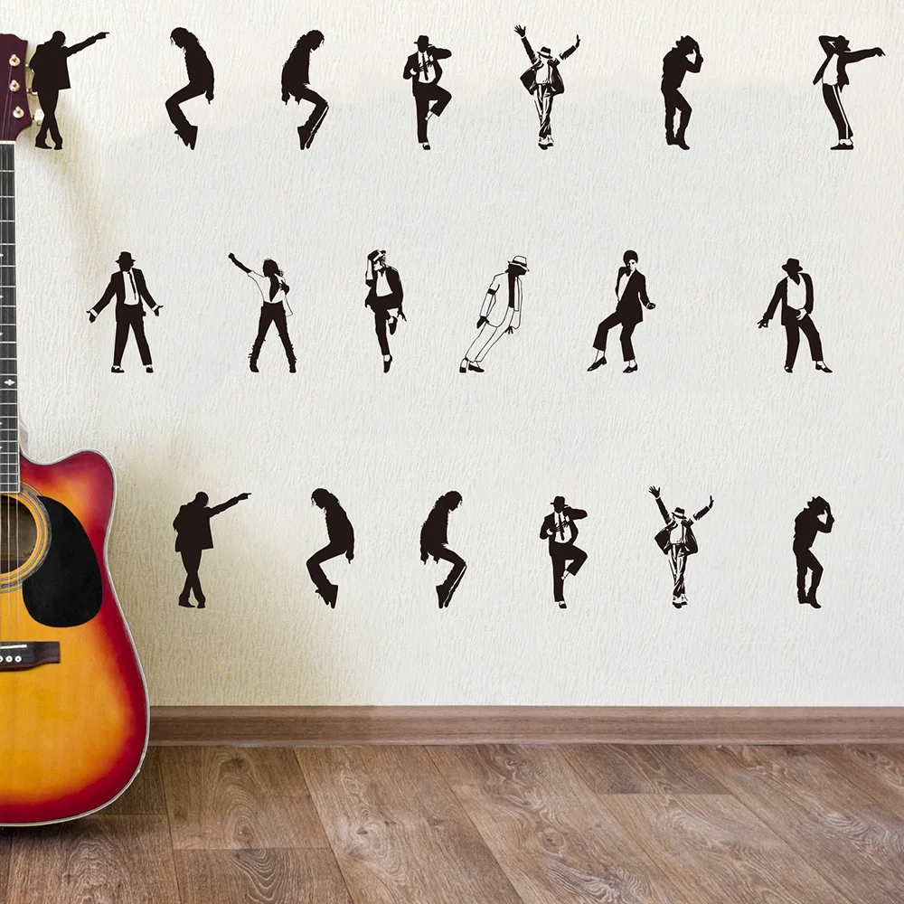 Modern Michael Jackson Dancer Wall Sticker Bedroom Nursery Rock Super Star Dance Music Singer Wall Decal Living Room Vinyl Decor (2)