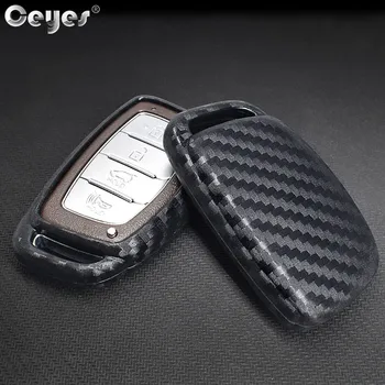 

Ceyes Auto Key Fold Covers Protective Shell Car Styling Case For Hyundai IX35 Elantra Tucson Sonta IX25 Carbon Fiber Accessories