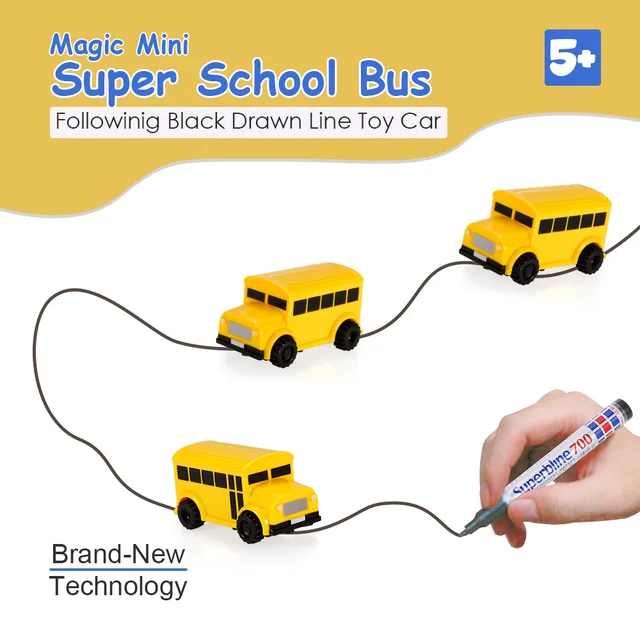 2018 magic mini pen inductive school bus follow any black drawn line