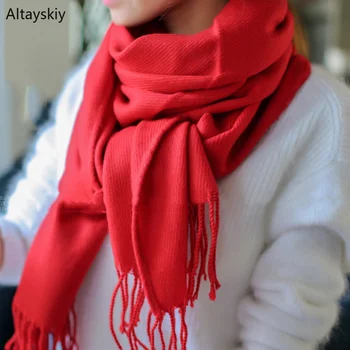

Scarves Women 2020 Plaid Classic Simple All-match Korean Style Elegant Ladies Trendy Wraps Womens Knitting Soft Warm Scarfs Chic
