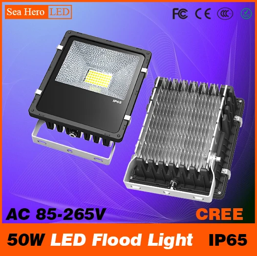 

50W LED Flood spot light Bulkhead lamp Professional Industrial lighting 95-115degree IP65 AC 85-265V Cree chips COB or XPE/XPG