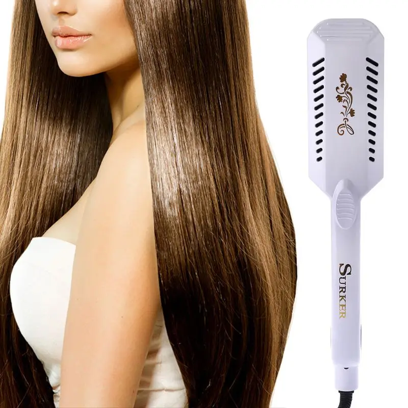 

Hair Straightener Flat Iron Ceramic Plate Adjustable Temperature Curling Tool