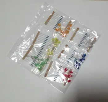 

Six Colors Red Green Yellow White Blue Orange LED Lamp DIY Package Include 60pcs LED+60pcs Resistance
