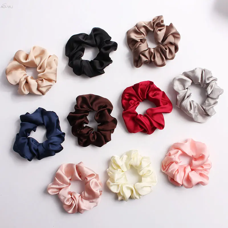 

AOMU 5pcs/set Satin Scrunchie Women Girls Elastic Hair Rubber Bands Accessories Gum For Women Rope Ponytail Hair Ring