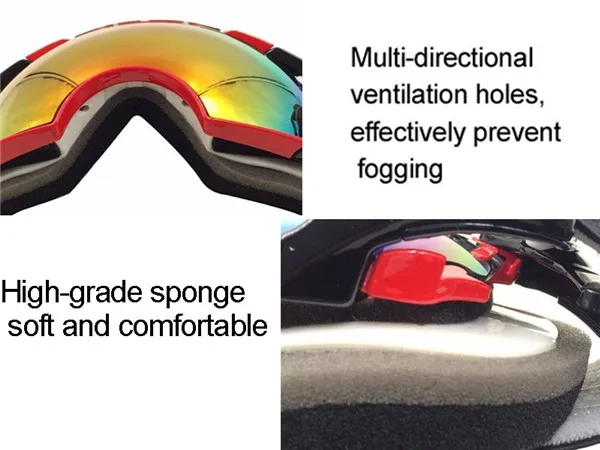 Лыжные очки для сноуборда, противотуманные, двойные линзы, для мотокросса, лыжные очки UV400 для мужчин и женщин, профессиональные лыжные очки, снежные очки