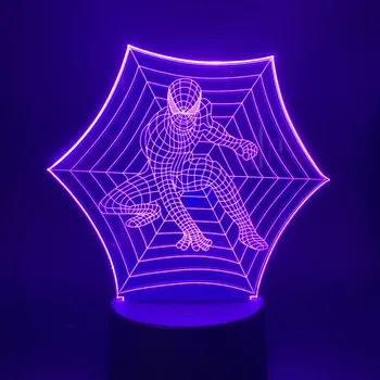

Led Night Light New 2019 Spider Man Superhero 7 Colors Changing Touch Switch Nightlight Usb Battery Powered Desk Lamp 3d