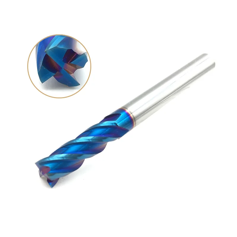 8mm End Mill Extra 150mm 100mm 75mm HRC65 4Flute Solid Carbide Fat End