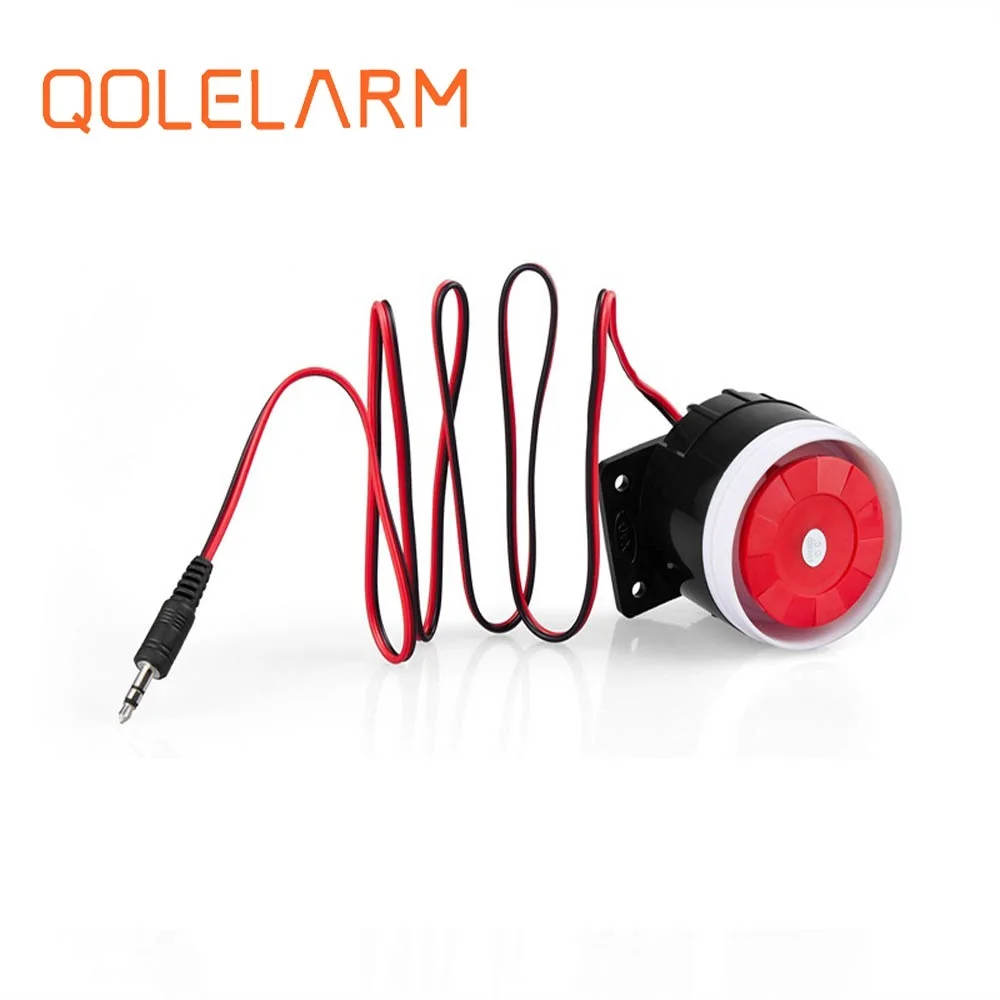 Qolelarm 120dB 6-12VDC Проводная Крытая мини сирена громкая сирена для gsm Беспроводная сигнализация