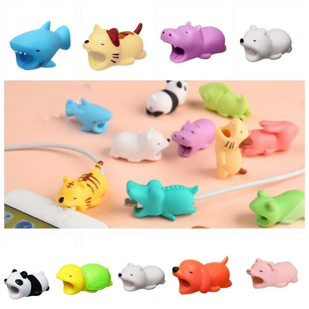 Cartoon Animals Data Line Protector For Iphone X XS Max XR 7 8 Plus 6 6S 5 5S Case For Huawei P20 Lite P Smart Phone Accessory