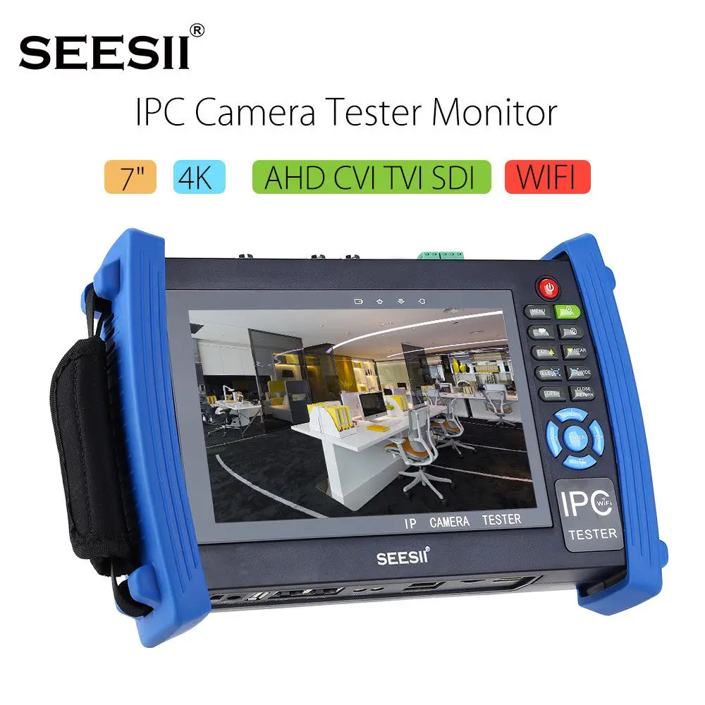 

SEESII 8600ADHSPLUS 4K 7" WIFI H.265/PTZ Control IPC CCTV Camera Monitor Tester AHD/TVI/CVI/SDI Analog Test With IP HDMI 8GB